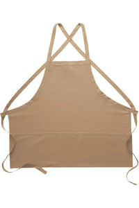 Cardi / DayStar Khaki Deluxe Criss Cross Bib Apron (3 Pockets)