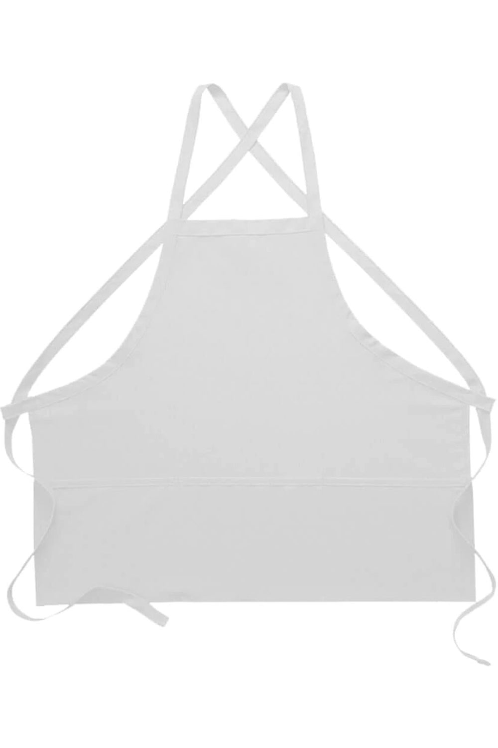 White criss cross back three pocket restaurant server bib apron