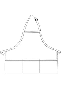 White Deluxe Bib XL Adjustable Apron (3 Pockets)