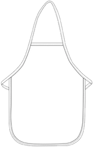 White Kid's Bib Apron (No Pockets)