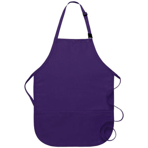 Purple Breakaway Neck Kids Bib Adjustable Apron (2 Pockets)