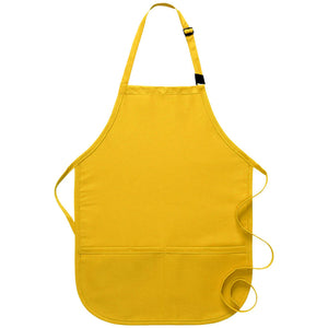 Yellow Breakaway Neck Kids Bib Adjustable Apron (2 Pockets)
