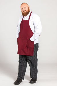 Uncommon Threads Burgundy Bib Adjustable Apron (2 Patch Pockets)