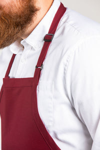 Uncommon Threads Burgundy Bib Adjustable Apron (2 Patch Pockets)