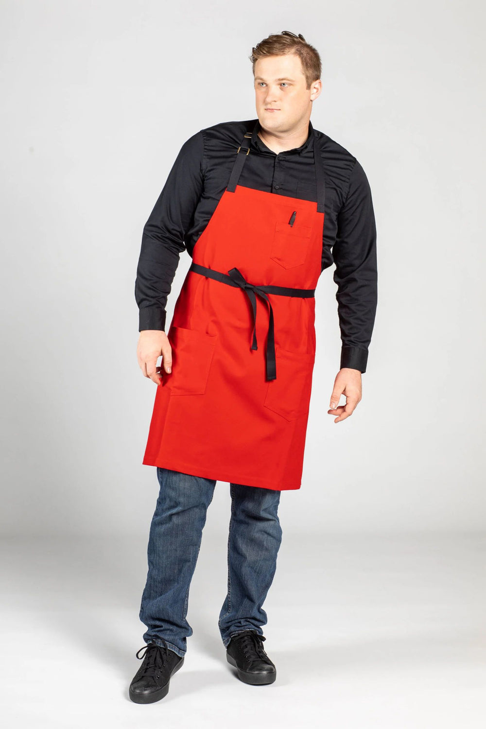 UT Black Collection Red Canvas Aura Bib Apron