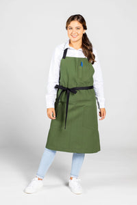 UT Black Collection Sea Green Canvas Aura Bib Apron
