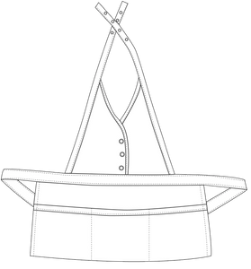 Deluxe Single Breasted Bib Adjustable Apron (3 Pockets)