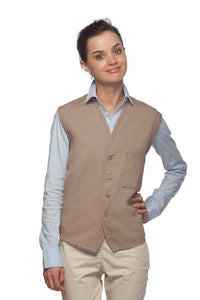 Cardi / DayStar Khaki 4-Button Unisex Vest with 1 Pocket