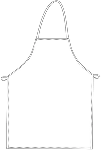White Bib Apron (No Pockets)