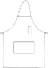 White Bib Apron with Pencil Pocket (Center Divide Pocket)