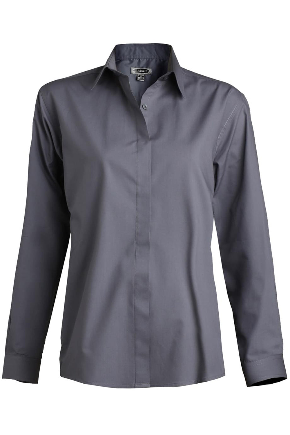 Edwards XXS Ladies' Café Broadcloth Shirt - Dark Grey