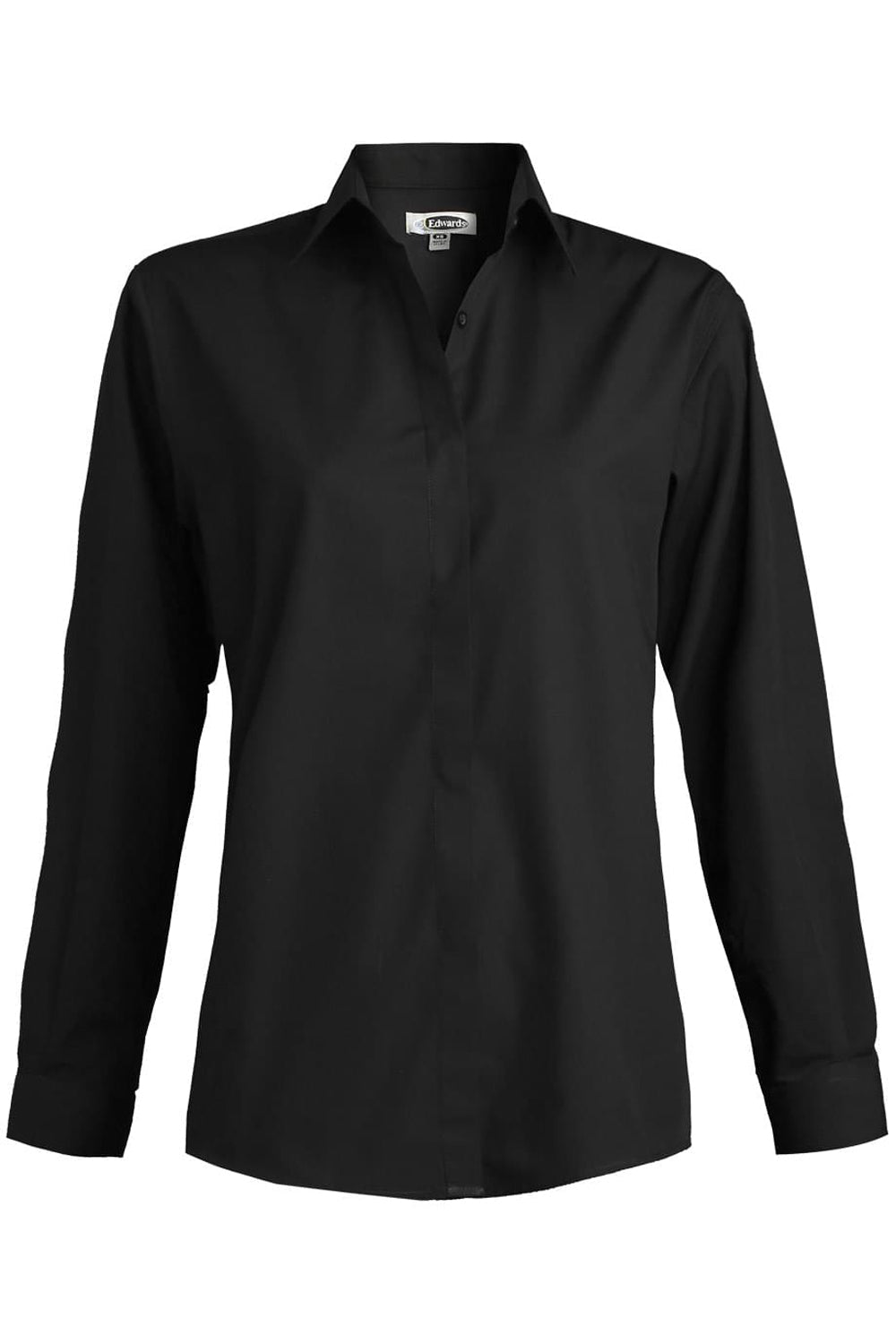 Edwards S Ladies' Café Broadcloth Shirt - Black