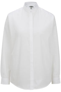 Edwards XXS Ladies' Banded Collar Broadcloth Shirt - White