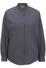 Edwards XXS Ladies' Banded Collar Broadcloth Shirt - Dark Grey