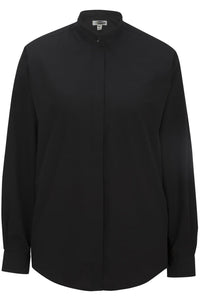 Edwards Ladies' Banded Collar Broadcloth Shirt - Black