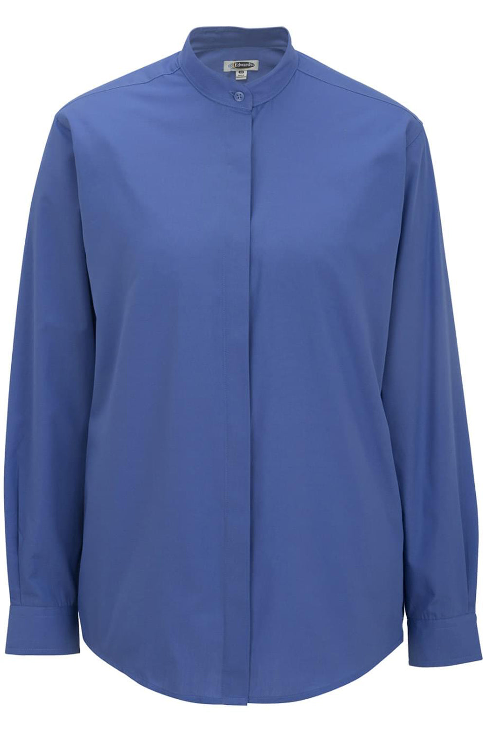 Edwards XXS Ladies' Banded Collar Broadcloth Shirt - French Blue