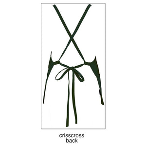 Hunter Green Criss Cross Bib Apron (3 Pockets)