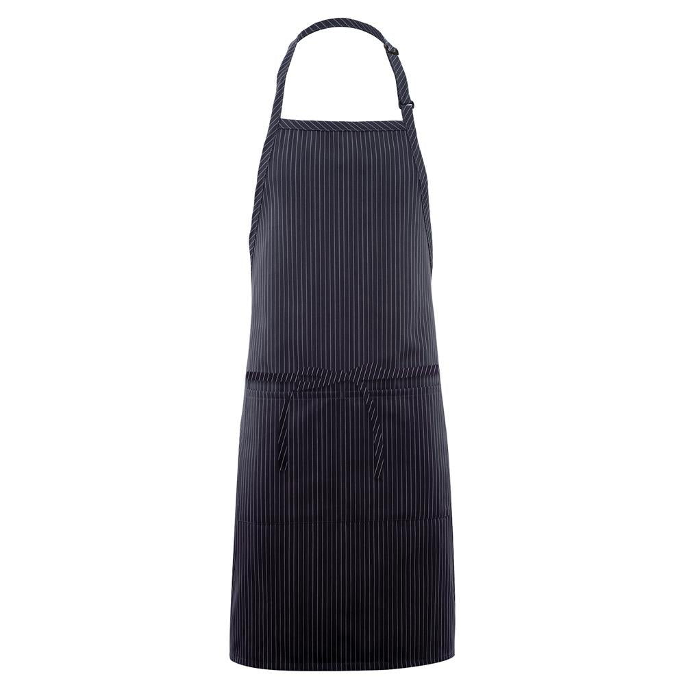 Fame Charcoal Pinstripe Adjustable Butcher Apron (2 Pockets)