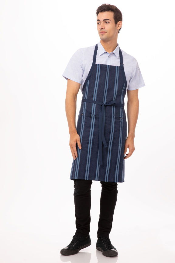 Chef Works Navy & Blue Presidio Bib Apron