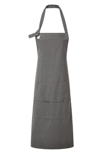 Artisan Collection by Reprime Dark Grey Bib Adjustable Apron (4 Pocket Pouch)