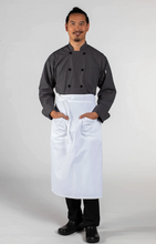 White Full Bistro Apron (2 Patch Pockets)