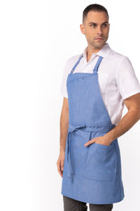 French Blue Medford Bib (3 Pockets)