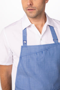 French Blue Medford Bib (3 Pockets)