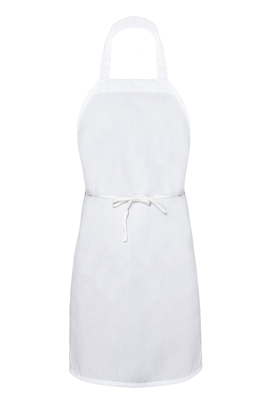 AW Essentials White Bib Apron (No Pockets)