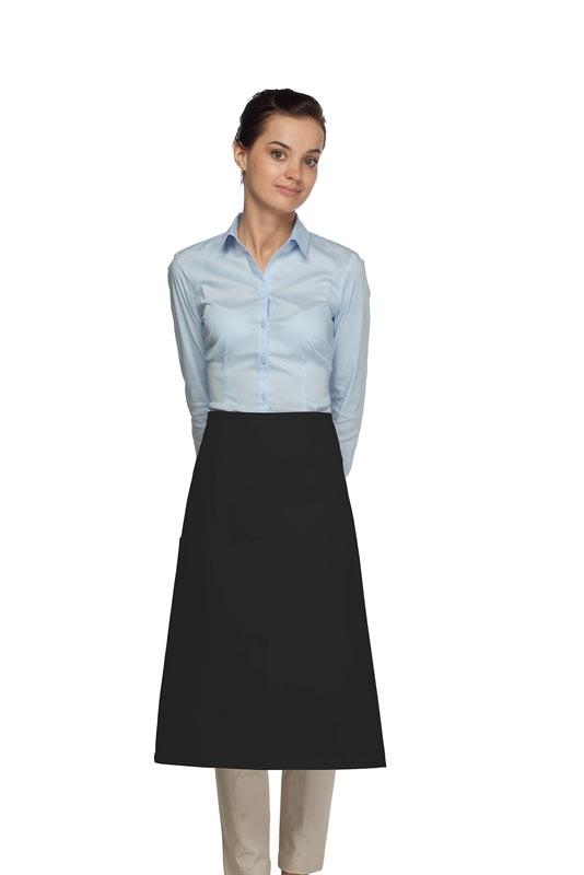 Cardi / DayStar Black 3/4 Bistro Apron (1 Pocket)