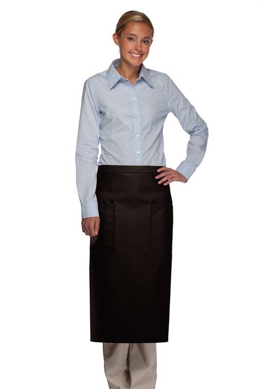 Cardi / DayStar Black Full Bistro Apron (2 Pockets)