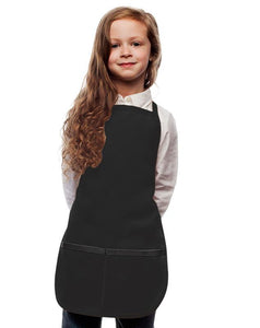 Cardi / DayStar Black Kid's Bib Apron (2 Pockets)