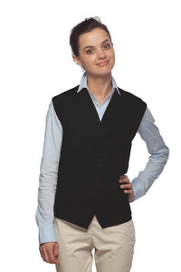 Cardi / DayStar Black 4-Button Unisex Vest with 1 Pocket