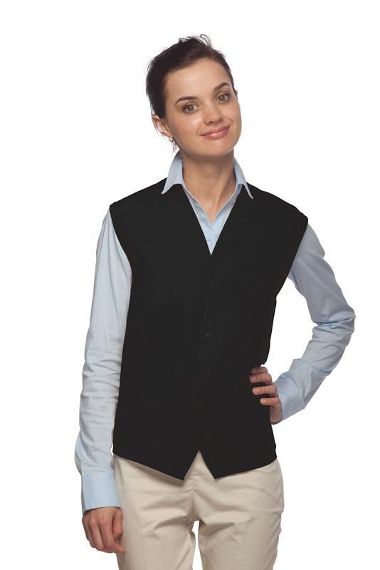 Cardi / DayStar Black 4-Button Unisex Vest with 1 Pocket