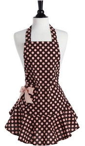 Jessie Steele Brown and Pink Polka Dot Josephine Apron