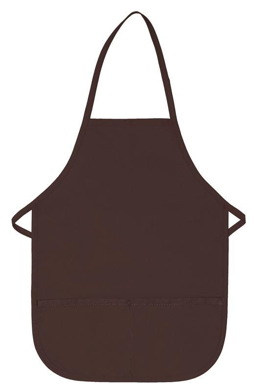 Cardi / DayStar Brown Kid's XL Bib Apron (2 Pockets)