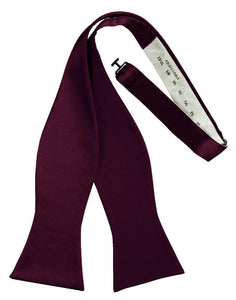 Cardi Self Tie Wine Luxury Satin Bow Tie