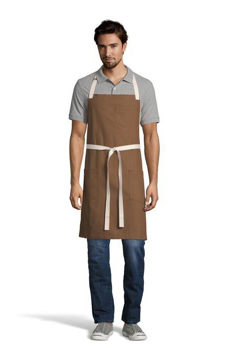 UT Black Collection Caramel / Natural Rebel Bib Apron (3 Pocket)