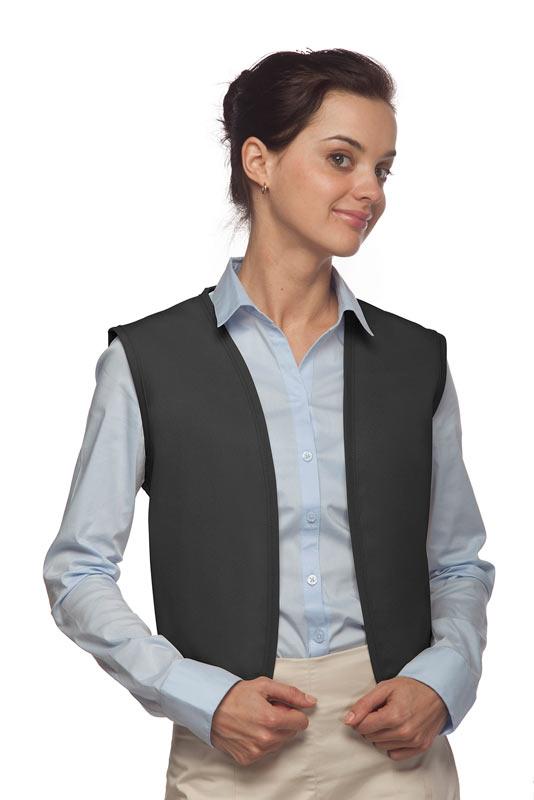 Charcoal No Buttons Unisex Vest with No Pockets – ApronWarehouse