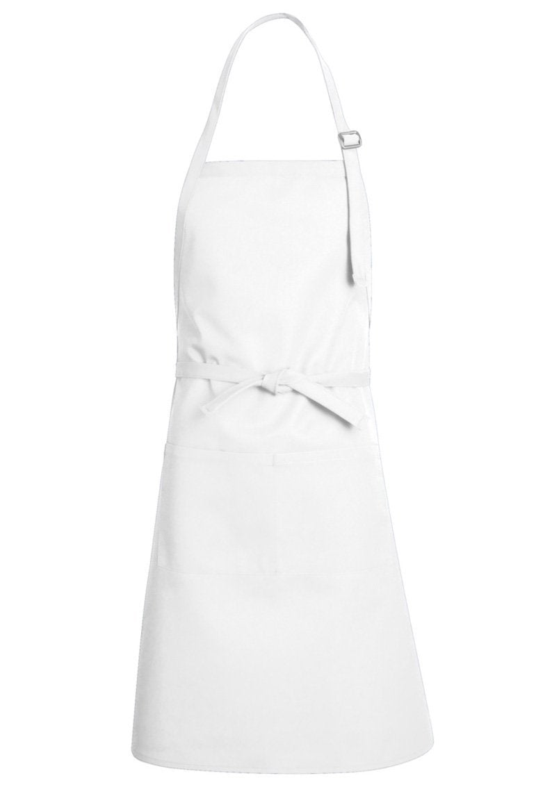 Chef Designs White Premium Adjustable Apron (1 Split Pocket)