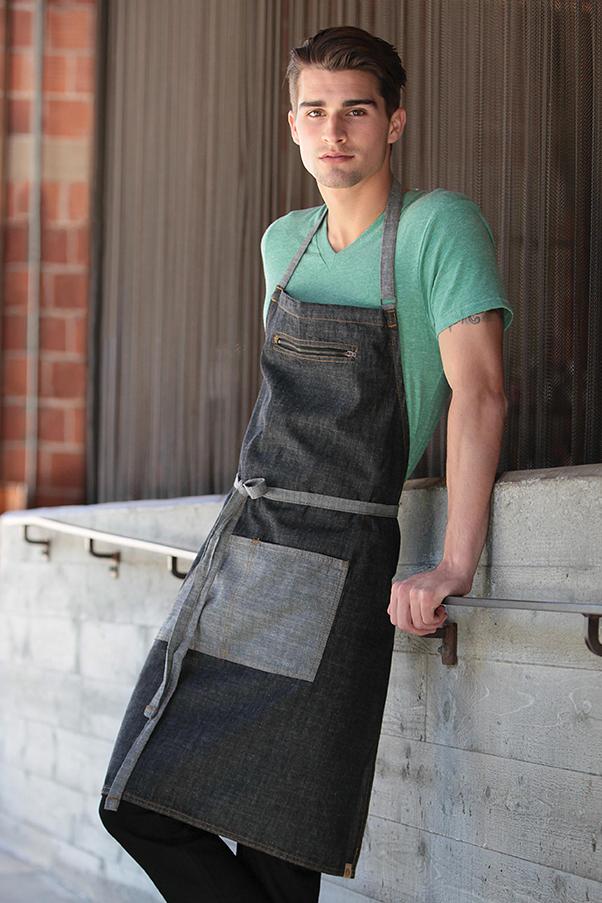 Chef Works Black Manhattan Bib Apron
