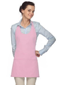 Cardi / DayStar Pink Scoop Neck Bib Adjustable Apron (3 Pockets)