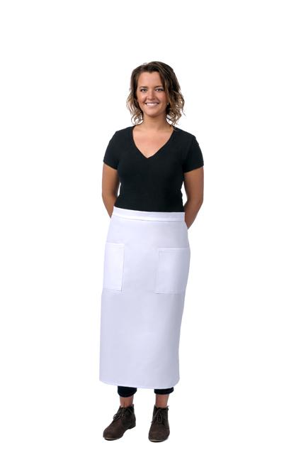 Cardi / DayStar White Bistro Apron (2 Pockets)