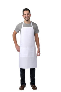 Cardi / DayStar White Bib Apron (2 Pockets)