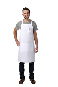 Cardi / DayStar White Bib Apron with Pencil Pocket (2 Pockets)