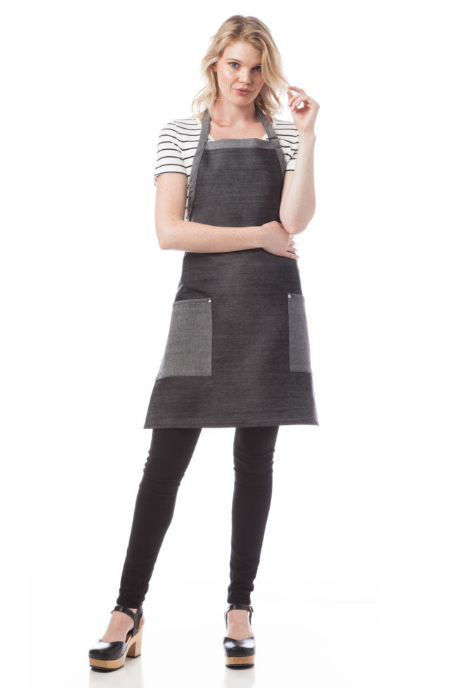 DayStar Black & Grey American Denim Basics Two Pocket Bib Apron