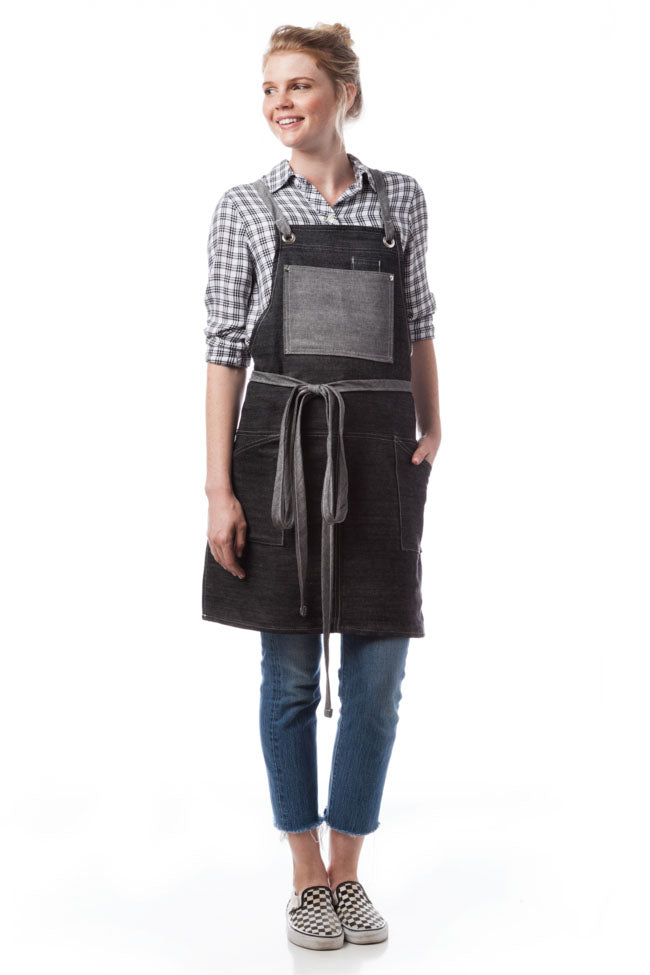 DayStar Black & Grey American Denim Series Criss Cross Apron