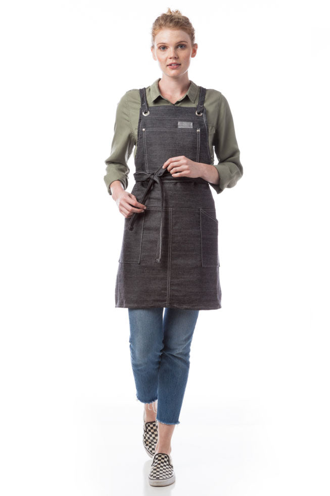 DayStar Black & White American Denim Series Criss Cross Apron