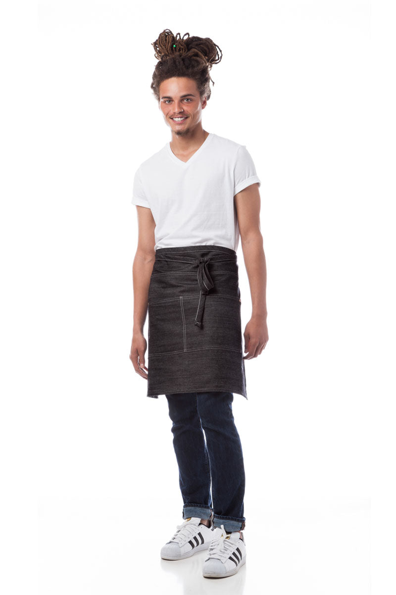 DayStar Black & White American Denim Series Half Bistro Apron