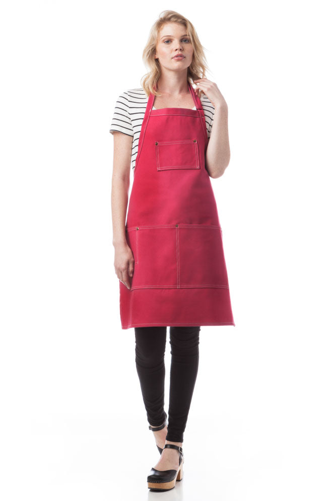 DayStar Cranberry Woodland Canvas Series Three Pocket Bib Apron