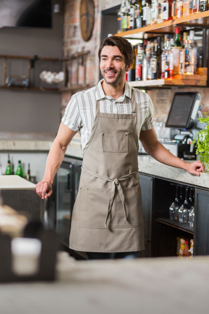 DayStar Khaki Woodland Canvas Series Three Pocket Bib Apron